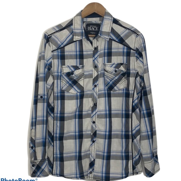 Buckle Other - Buckle Black Plaid Long Sleeve Button Up Shirt SzM